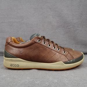 Ecco Biom Mens EU 44 Brown Yak Leather Lace Up Spikeless Golf Athletic Shoes